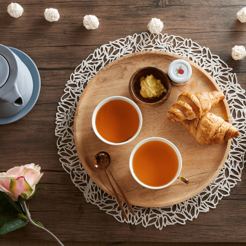 croissants with tea